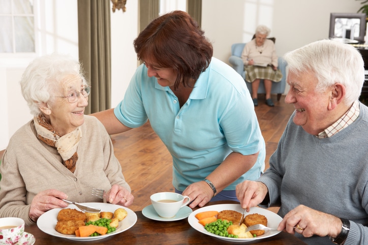 Freshly prepared meal for residents