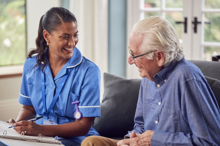 Occupational therapy activity with a resident